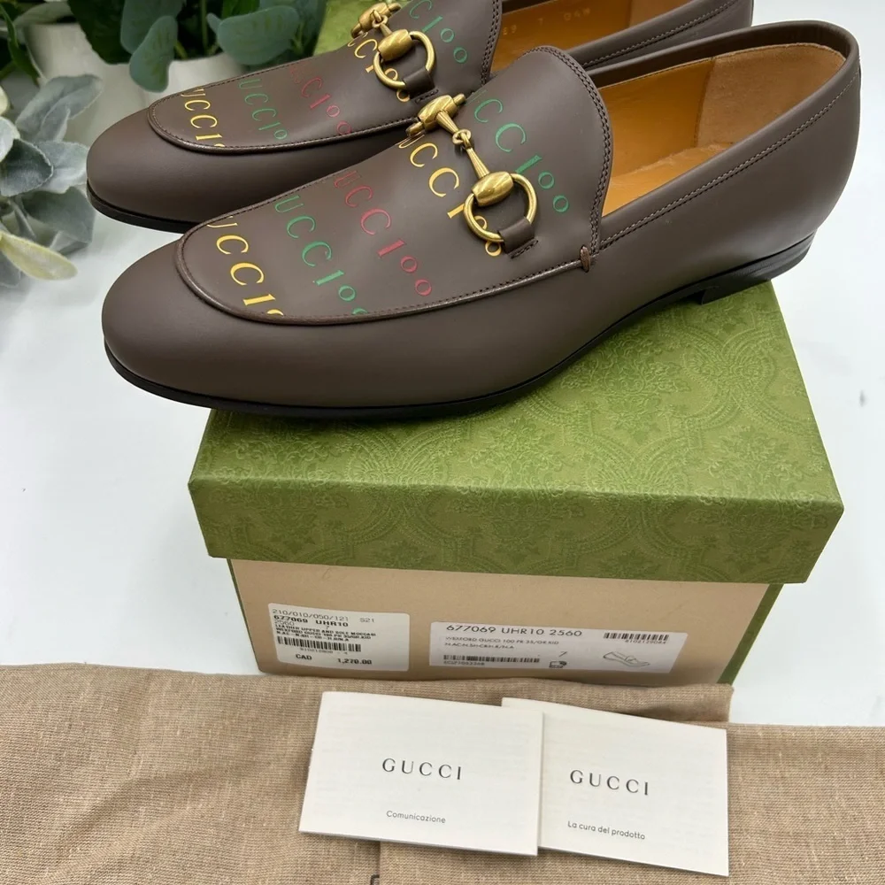 Men's Gucci JORDAAN 100th anniversary horse bit loafers size 7 fits 8 US